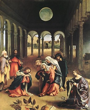 Cristo despidiéndose de su madre 1521 Renacimiento Lorenzo Lotto Pinturas al óleo